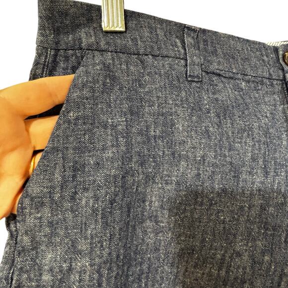 Old Navy Everyday Shorts blue cotton linen chambray denim classics pockets sz 6 - Picture 2 of 6